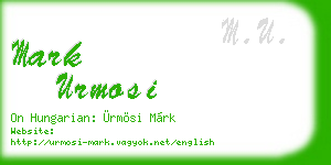 mark urmosi business card